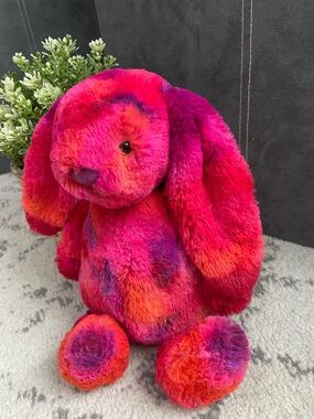 CUSTOM JELLYCAT Multicolored Dyed Medium Bashful Bunny Stuffed Toy 1 of A Kind.